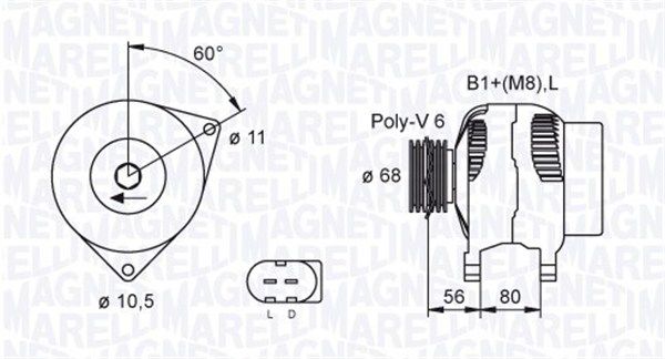 MAGNETI MARELLI Генератор 063731557010